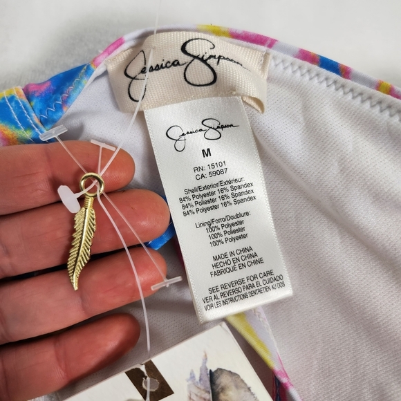 NWT JESSICA SIMPSON tie dye bikini top swimsuit,  multicolor - Picture 5 of 6